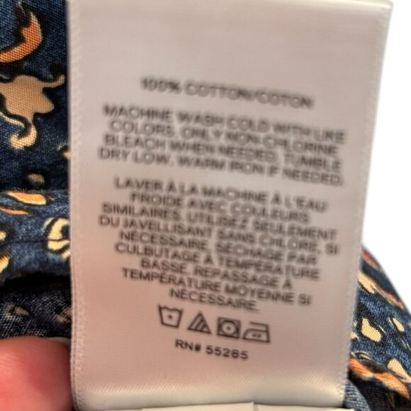 Express XL Men’s Button Up Shirt Blue Floral 100% Cotton Festival Summer Casual - Picture 5 of 5